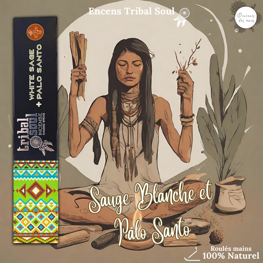 Encens Tribal Soul "SAUGE BLANCHE & PALO SANTO" - Douceurs des âmes - Boutique ésotérique