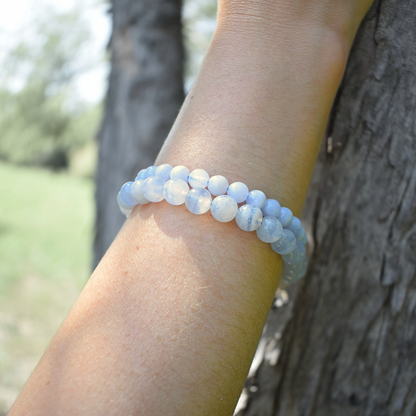 Bracelet "EXPRESSION DE SOI" Agate Blue Lace naturelle - douceurs_des_ames