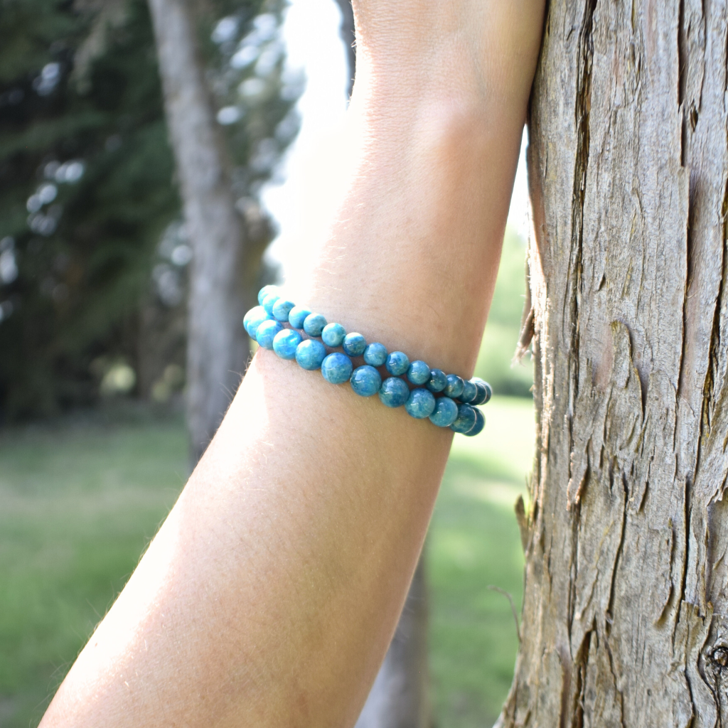 Bracelet "CONFIANCE" Apatite Bleue naturelle - douceurs_des_ames