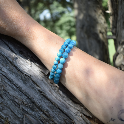 Bracelet "CONFIANCE" Apatite Bleue naturelle - douceurs_des_ames