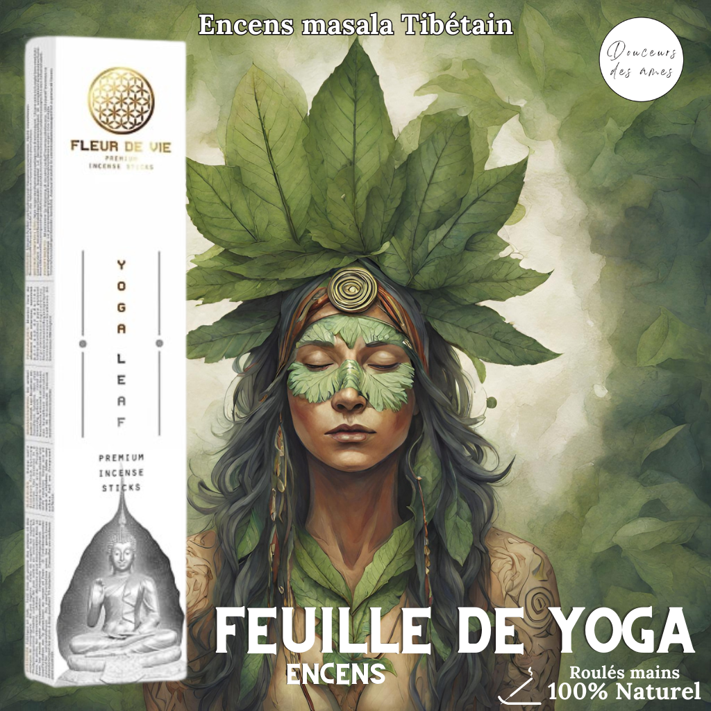 Encens Fleur de Vie "FEUILLE DE YOGA" - Douceurs des âmes - Boutique ésotérique