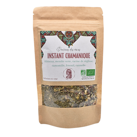 "INSTANT CHAMANIQUE" Infusion menthe-camomille-hibiscus 100gr