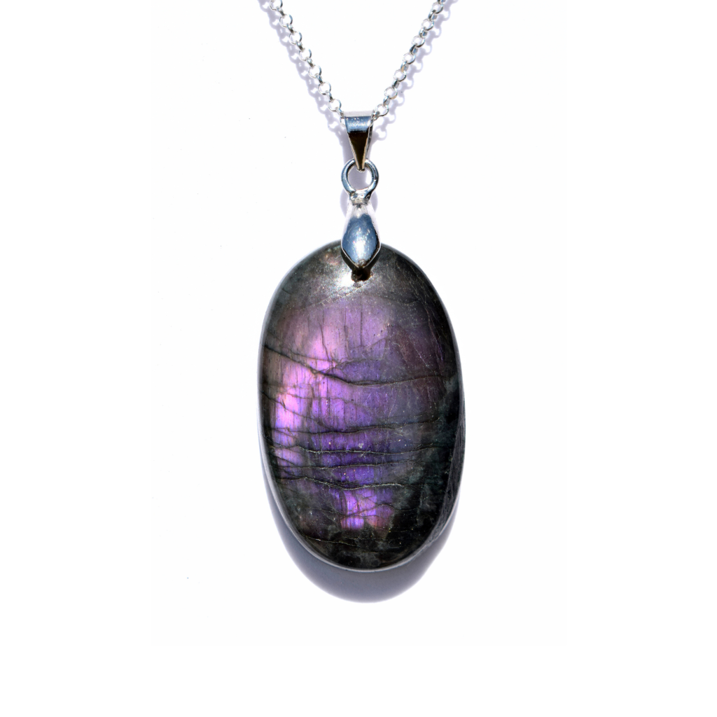 Pendentif "DIVINATION" Labradorite Violette naturelle - douceurs_des_ames